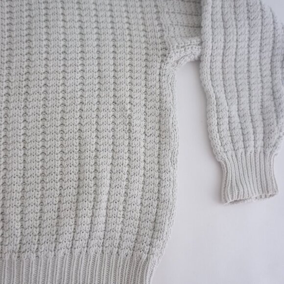 Vintage '90s St John's Bay White Cotton Blend Terry Cloth Knit Crewneck Sweater - Picture 5 of 8